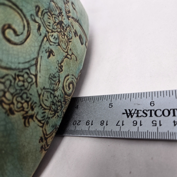 Turquoise Orchid rectangle Vase Distressed Patina Look Cottage Core Farmhouse - Picture 9 of 9